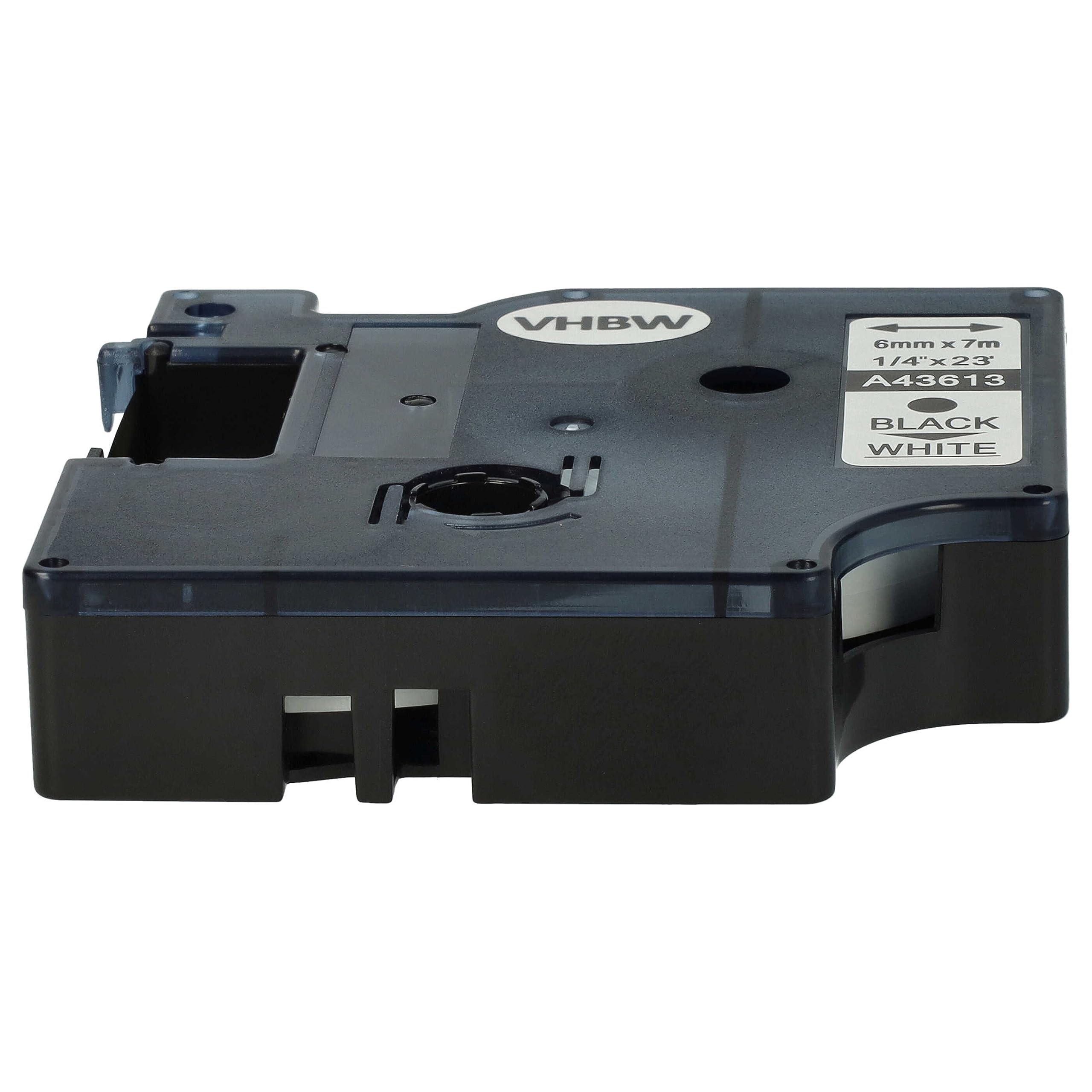 vhbw 50 x taśma do etykiet, kompatybilna z drukarką etykiet Dymo LabelWriter Duo, Duo 400, Duo 450, 6 mm, czarno-biała