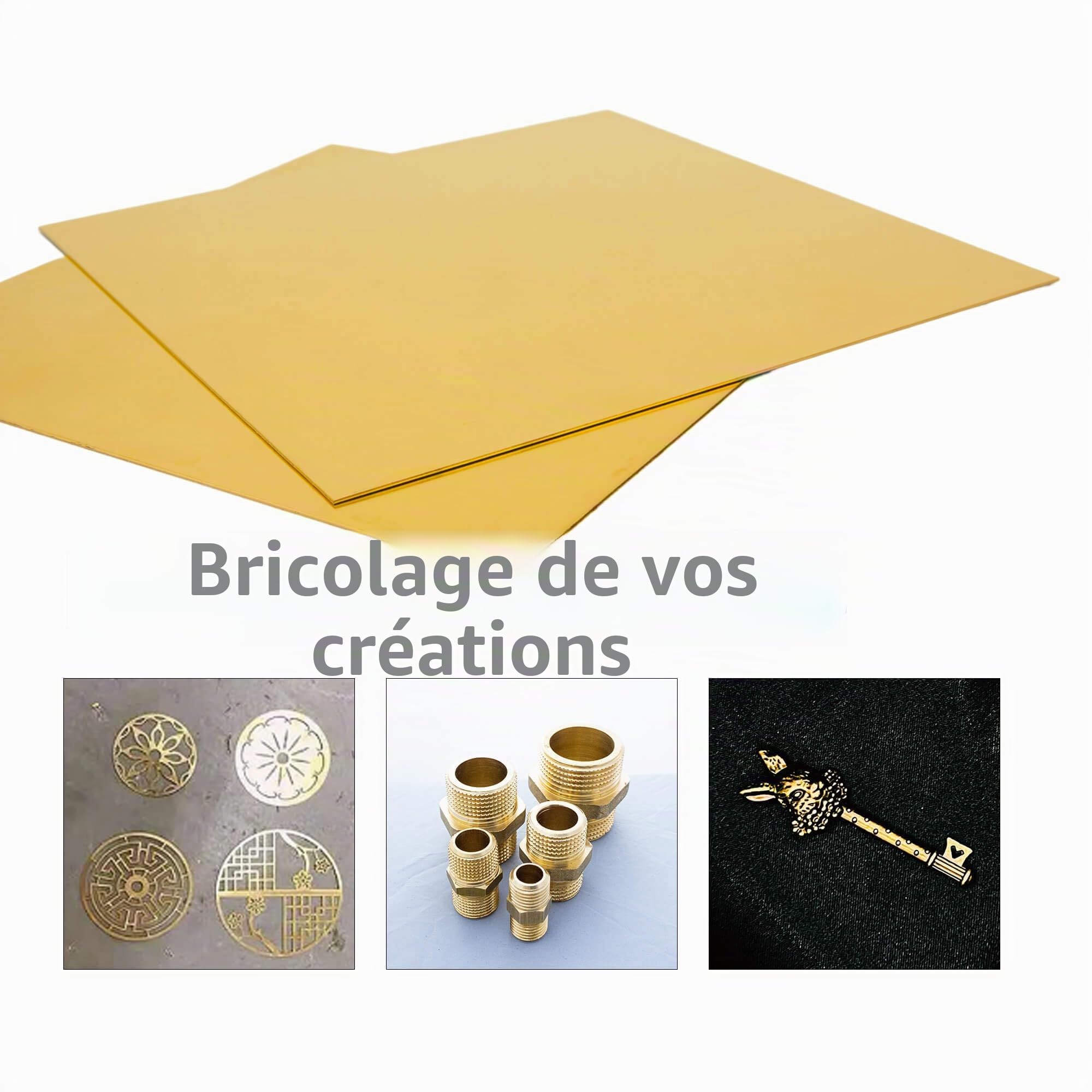 Lot de 2 plaques en laiton de 1 mm, en laiton, plaques en laiton 18 cm x 18 cm x 1,0 mm (2 pièces)