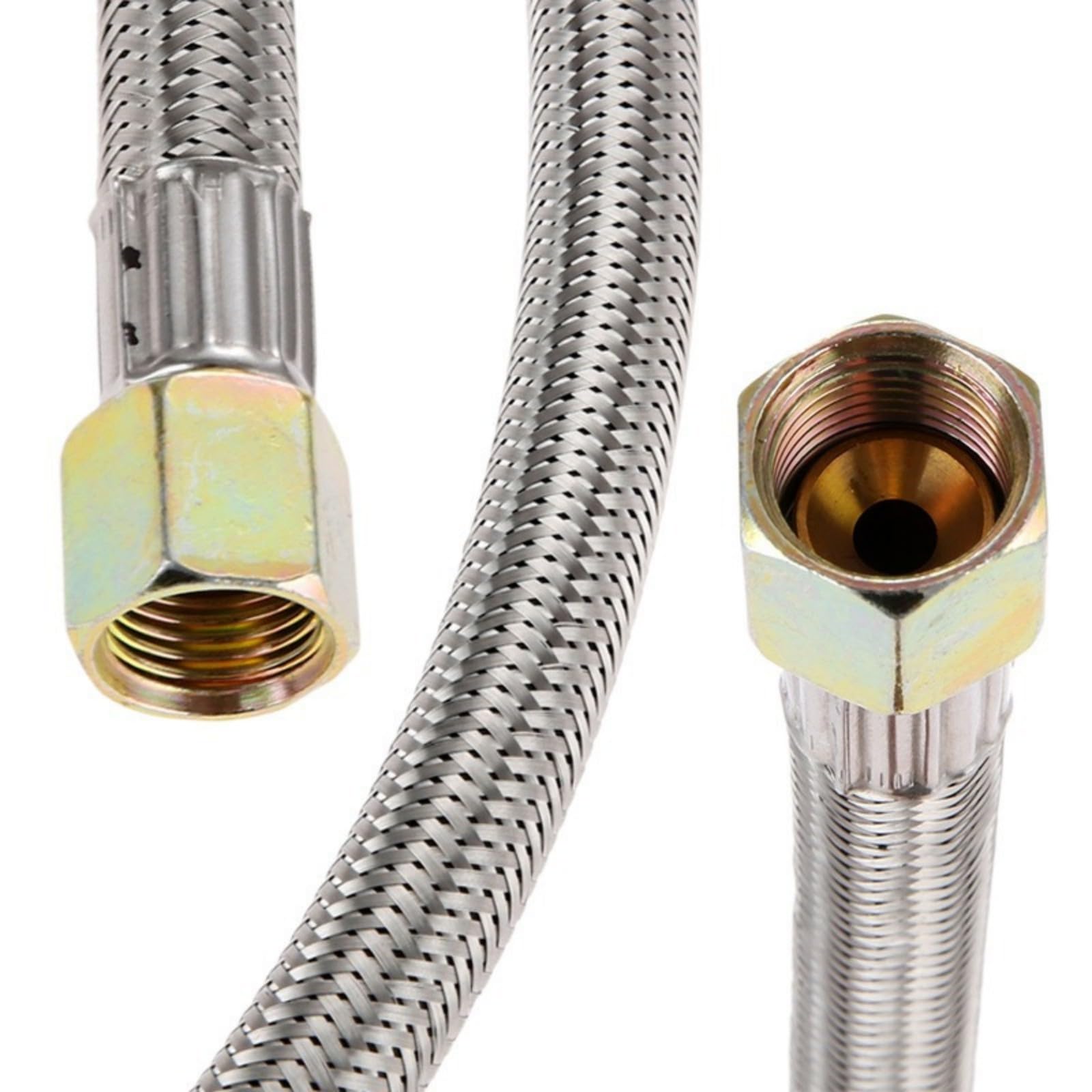 Wąż do propanu, regulator gazu propanowego, wąż QCC 3,6 m, regulowany 0-30 psi, wąż ze stali nierdzewnej 9,5 mm