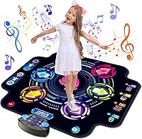 Vista 9 de 【Actualizada】Alfombrilla de baile KIZJORYA para niños, almohadilla de baile electrónica iluminada con Bluetooth inalámbrico 5 velocidades, 9