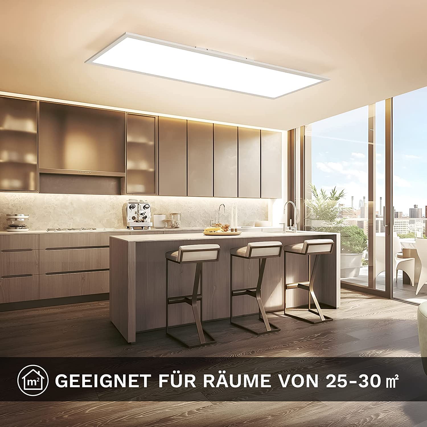 LED Panel 120x30 Dimmbar, LED Deckenleuchte RGB mit Fernbedienung, 40W 4400LM Tageslichtlampe Deckenpanel, 3000K-6500K Lampe Lichtpanel als Wohnzimmerlampe, Schlafzimmerlampe, Bürodeckenleuchten usw.