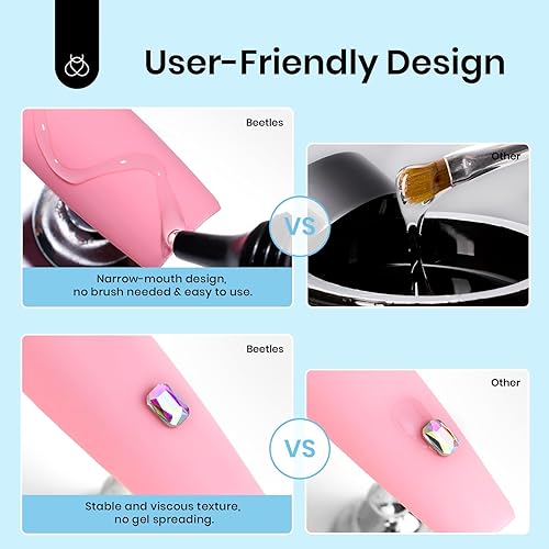 Miniatura 6 de Beetles - Pegamento de diamantes de imitación para uñas, pegamento de uñas de gel para decoración de uñas, gema brillante súper fuerte para arte de