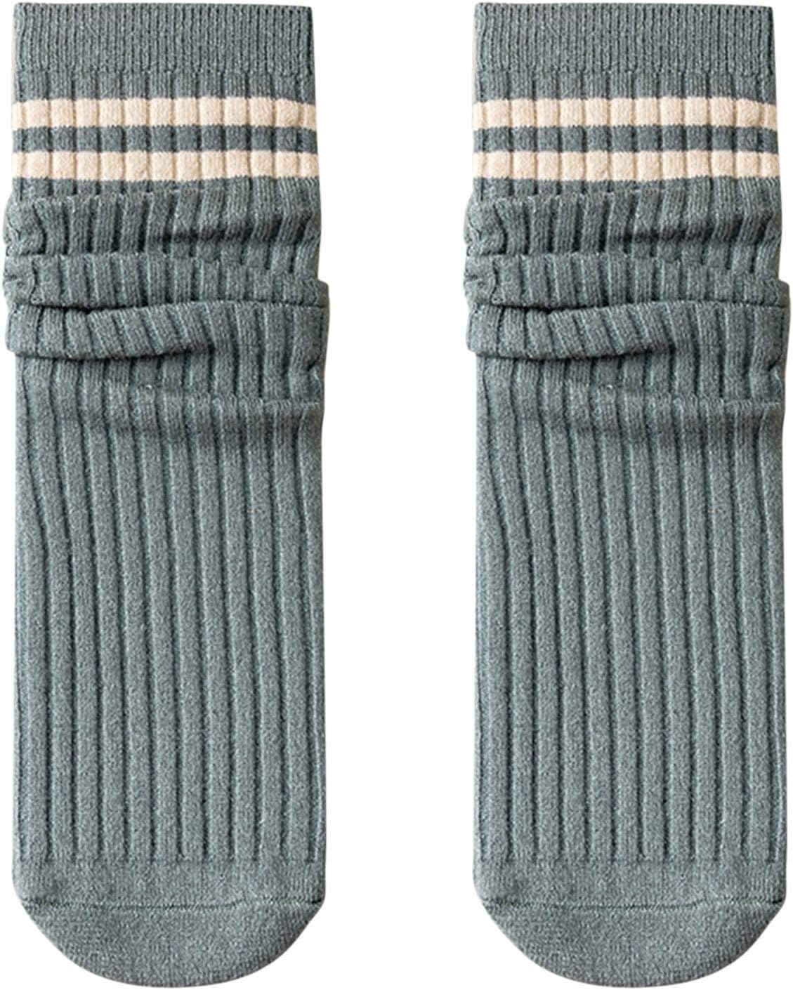 HELLORSOMeow Meow Lace Women Knitted Cotton Striped Socks Mid Tube Autumn And Qinter All Long Tube Pure Cotton Pile