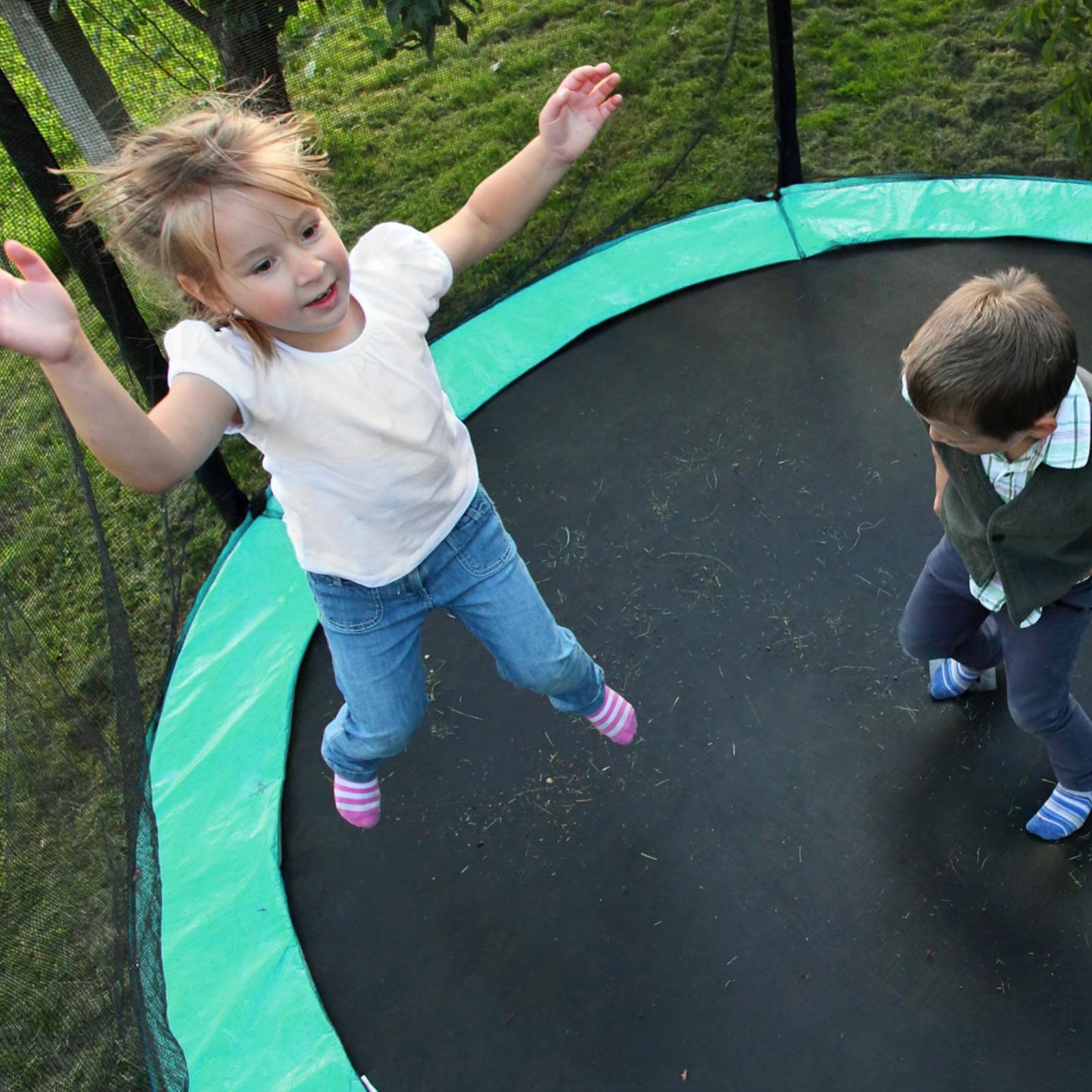 Tappetino di ricambio per trampolino, 1,8 m, copertura rotonda per trampolino, tappetino impermeabile per sport all'aperto, accessori protettivi per ragazzi, ragazze, studenti, e allenamento | Attrezzatura Protettiva Esterna per Bambine, Giochi e Asilo