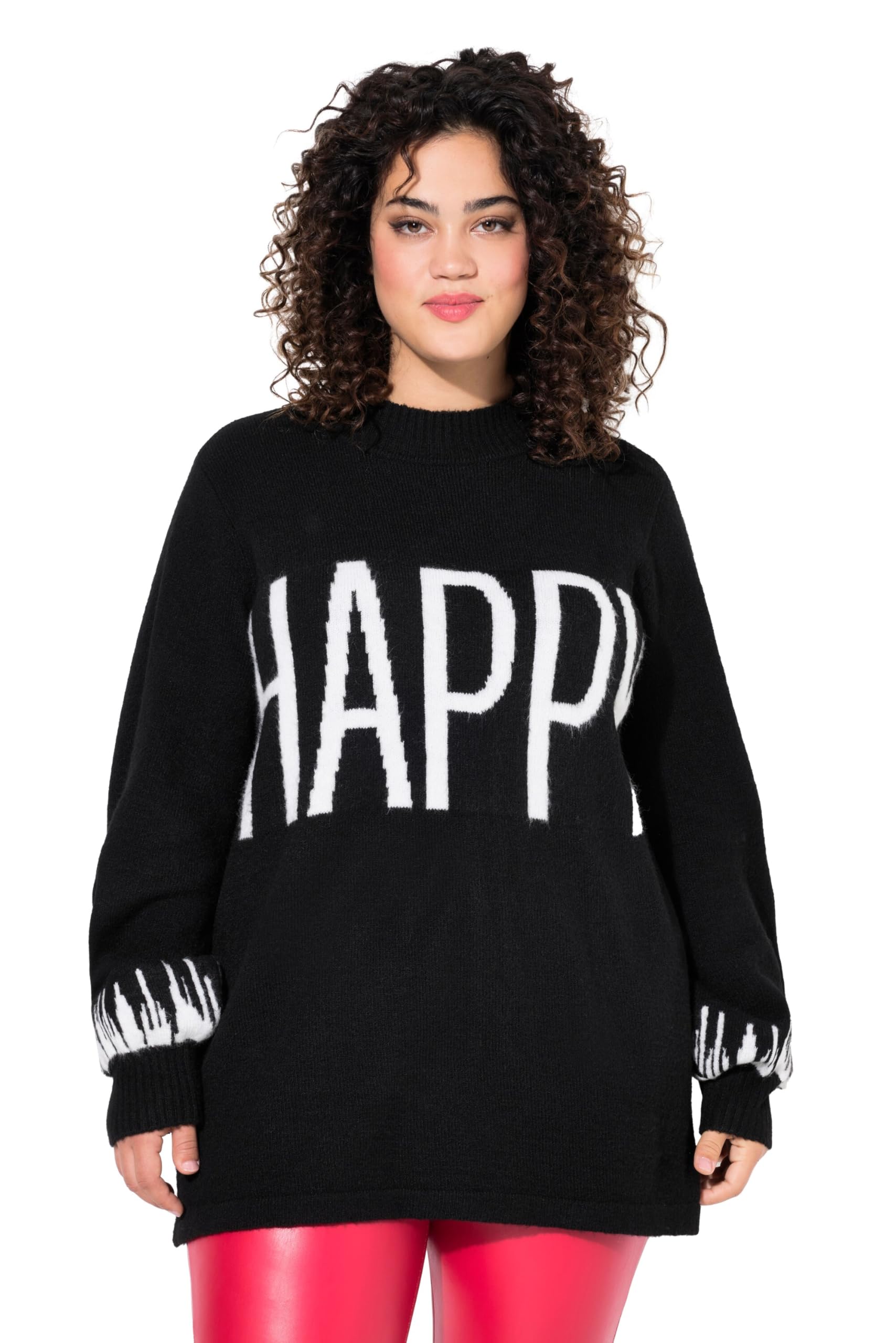 Angel of Style Damen große Größen Übergrößen Plus Size Pullover, Happy-Statement, Ballon-Langarm 837599