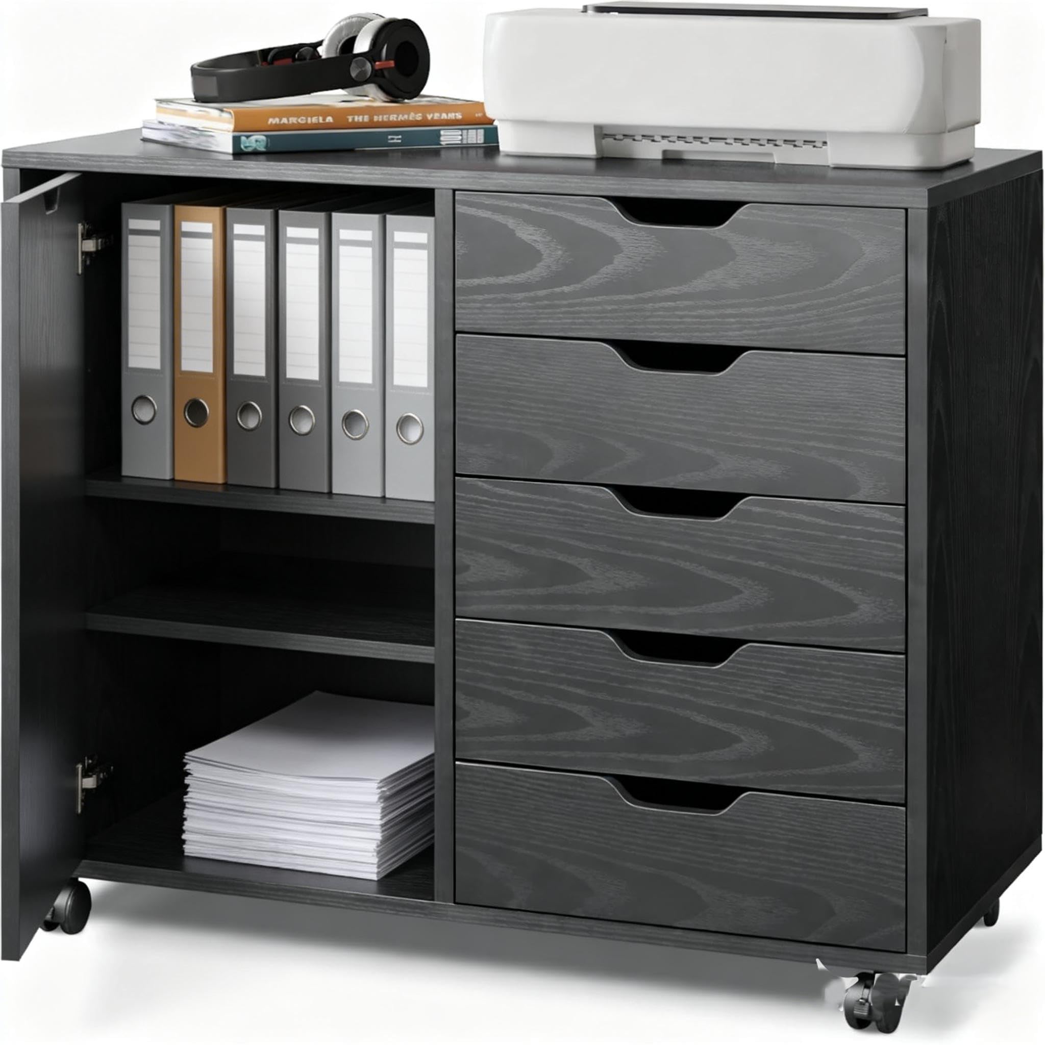 Simple Deluxe 5-Drawer Wood Drawer Cabinet
