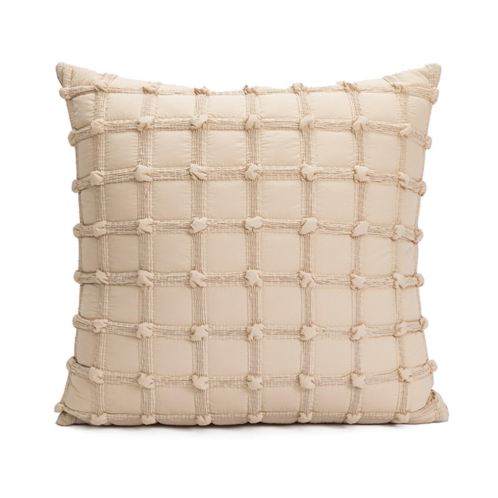 CQAHDSEVF Throw Pillow Cases, Cushion Covers Khaki Plaid 45x45 cm