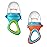 RaZbaby Baby Solids/Frozen Fruit Feeder Pacifier, Infant Teether Toy 6M+, BPA-Free, Safely Introduce Solids, Natural Teething Relief, Dishwasher Safe, Freezable - Blue & Orange 2-Pack