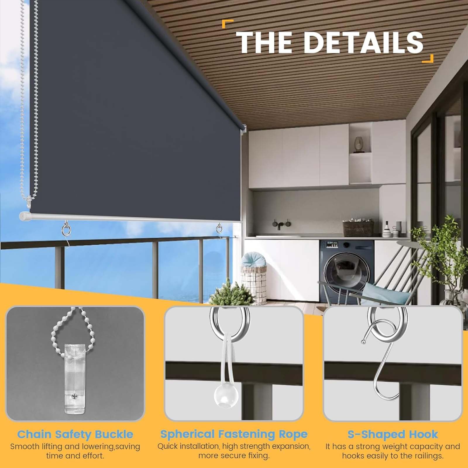 Persianas enrollables opacas, con aislamiento térmico, kit de fácil instalación, multi, perfecto para control de luz y privacidad, ideal para uso doméstico y de oficina