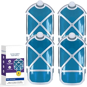 4 Pack Refill Cartridges, 2026 Upgraded Flying Insect Trap Refills Compatible with Flying Insect Trap Indoor Light M364 M364A Fully Compatible Size,Fly Catcher Trap (4 Refill Cartridges)