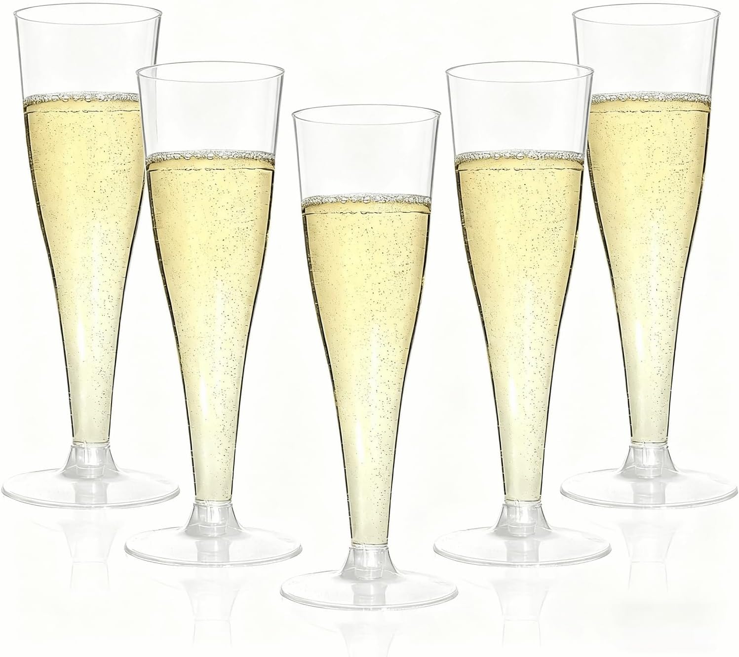 20 Pack Champagne Flutes Plastic Wine Glasses Disposable, 4.5 Oz Gold Rim Mimosa Glasses for 2026 Engagement Wedding Birthday Bar Soccer Football Party Supplies, Bulk Toasting Cocktail Cups — Amazon image 9