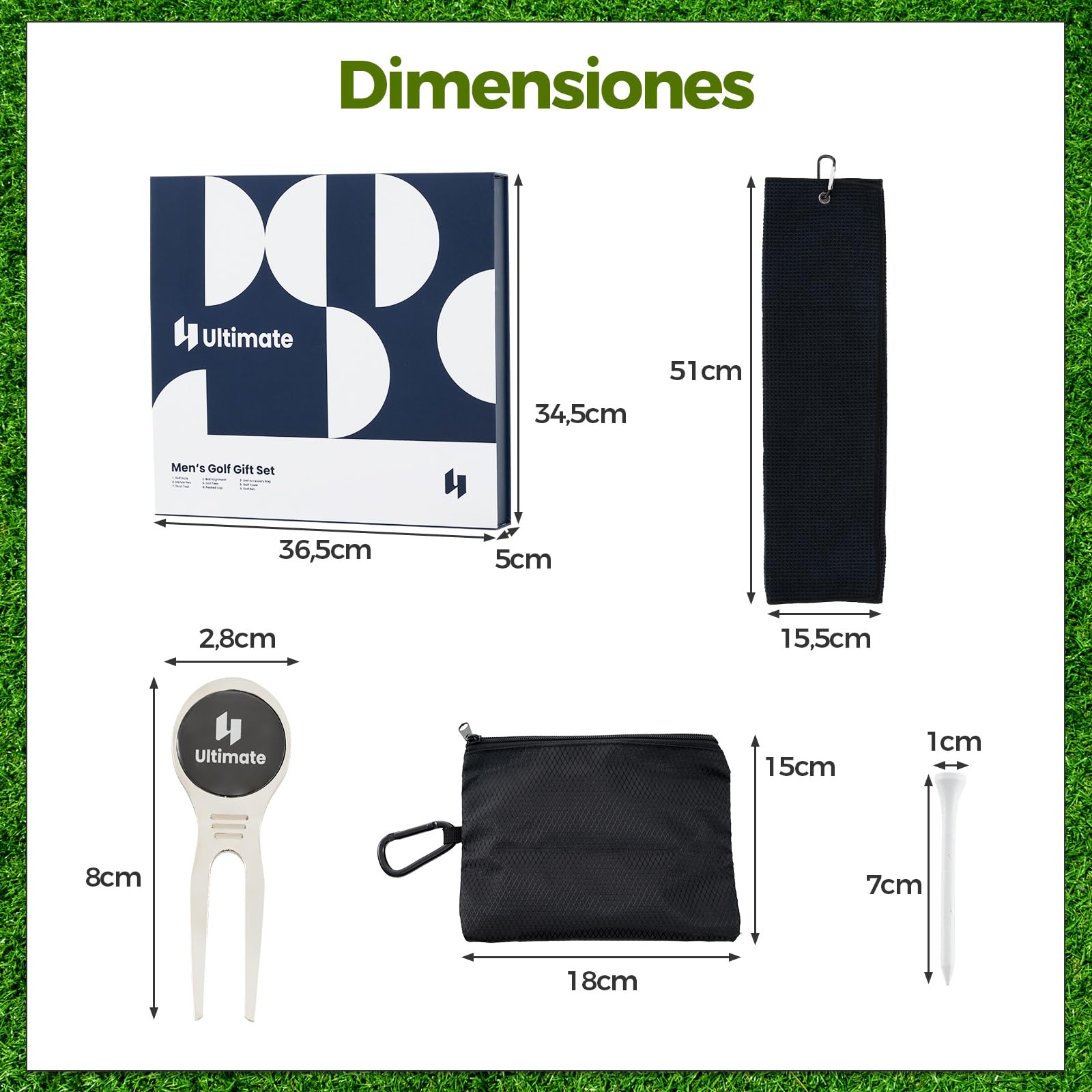 COSTWAY Juego Completo de Accesorios de Golf para Hombres y Mujeres, Pelotas, Tees, Toalla, Cinturón, Sombrero de Golf, Herramienta de División, Marcador de Bolas y Bolsa de Almacenamiento