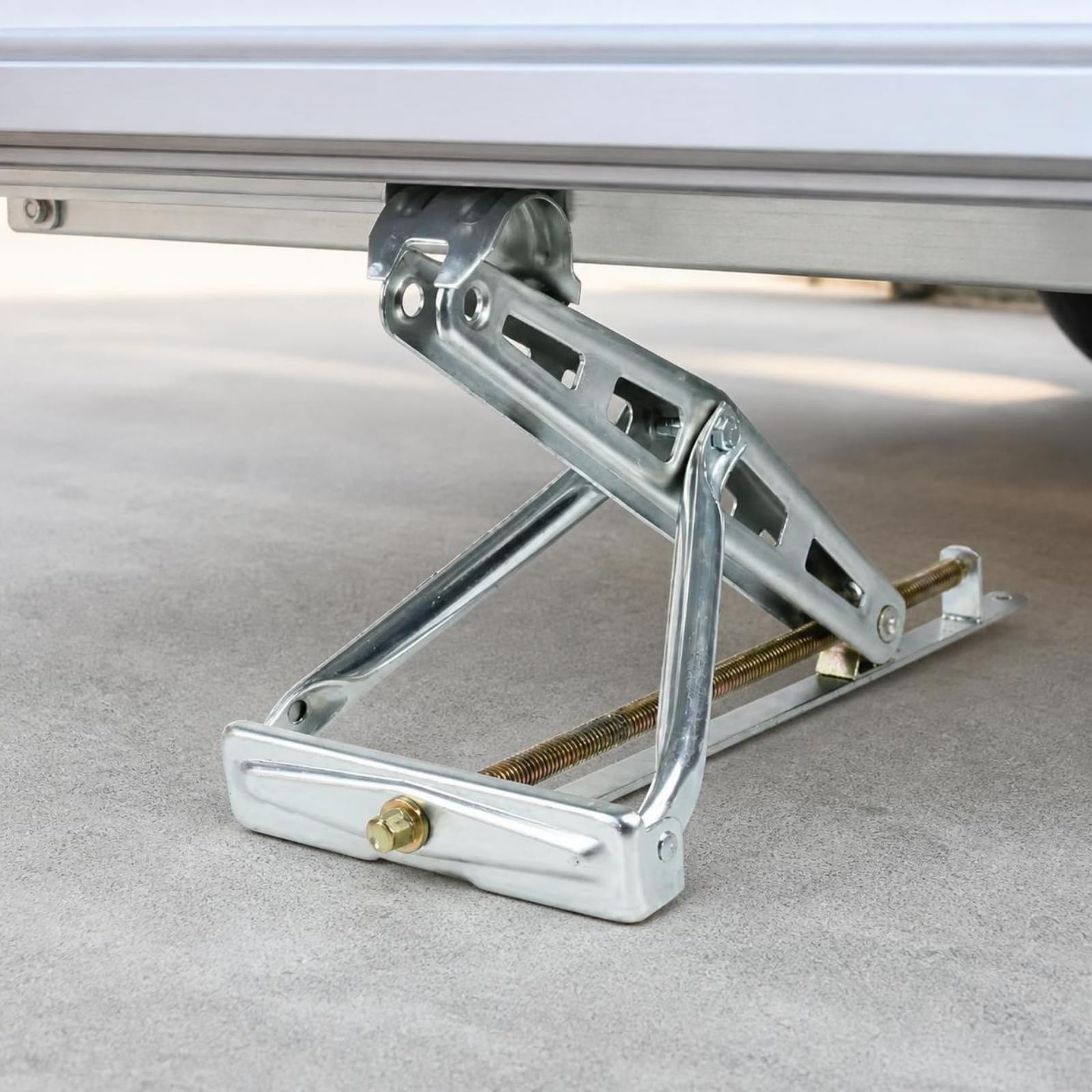 Piedino Stabilizzatore per Rimorchio con Manovella Supporto per Roulotte con Base Ampia per Terreni Diversi in Campeggio