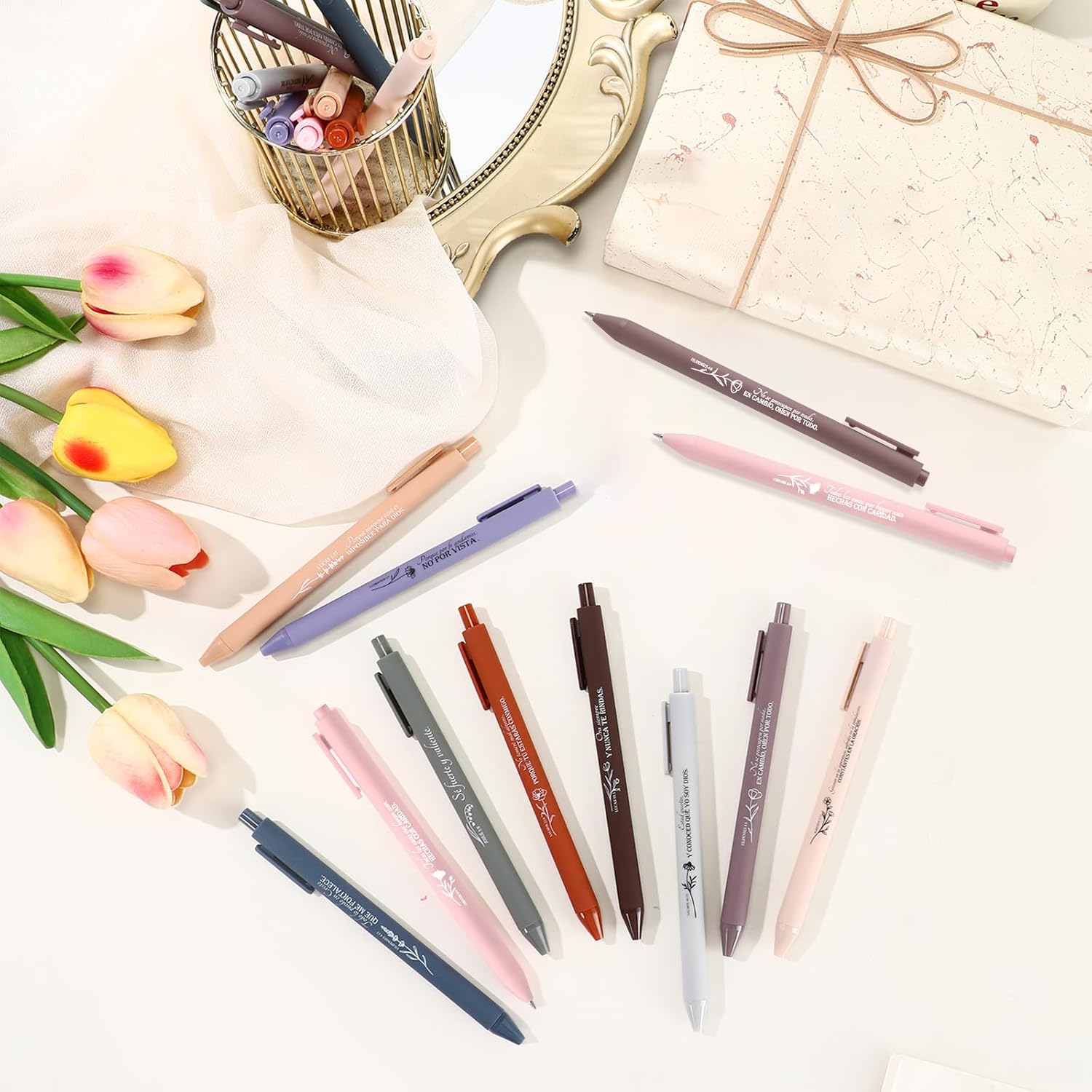 30 Set Spanish Christian Gifts Bible Verse Pens Bulk Religious Inspirational Ballpoint Pens for Women Mom Madrina Mama Church Seniors Bible Study Sunday School Teacher - Image 5