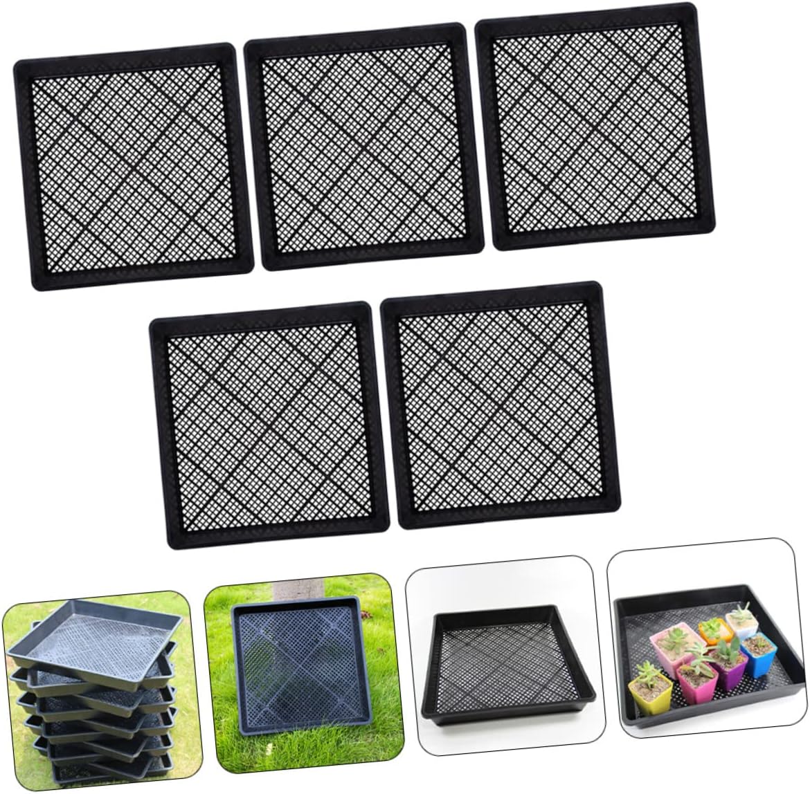 5pcs Plant Germination Starter Trays for Greenhouse Growing Trays for Vegetables and for Microgreens and Salad Leaves