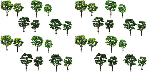 Miniatura 8 de Evemodel S0601 16pcs Modelo Camino Árboles Tren Ferrocarriles Arquitectura Paisaje Paisaje O Escala 150 Verde Verde Oscuro Verde Claro