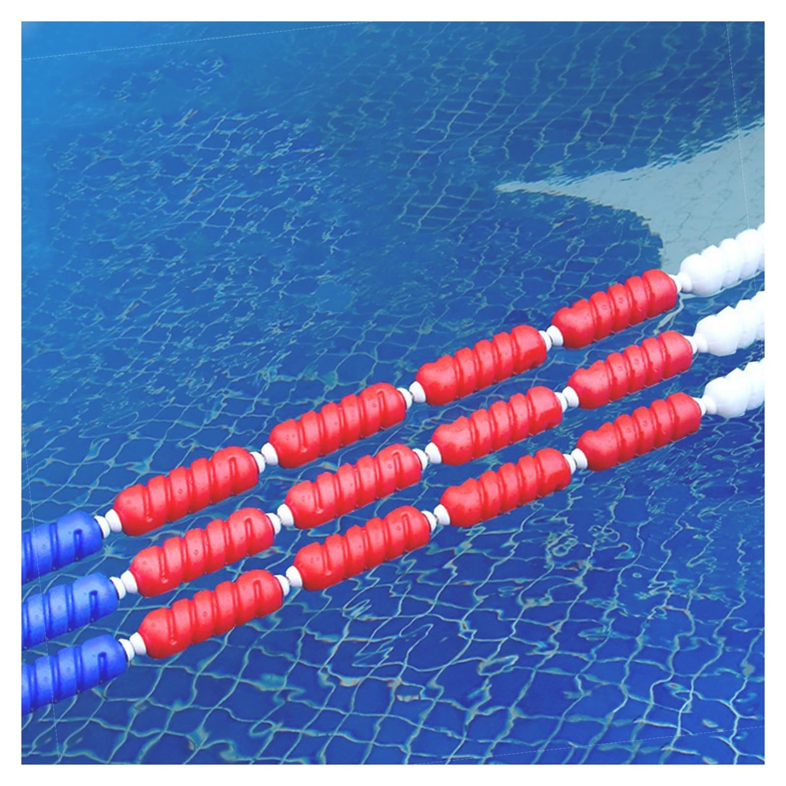 Genérico Valla Seguridad Carril Piscina, Cuerda Seguridad Ajustable Piscina con 5 flotadores, Utilizada for Dividir competiciones natación Poco Profundas(Nylon Rope,12 Meter)