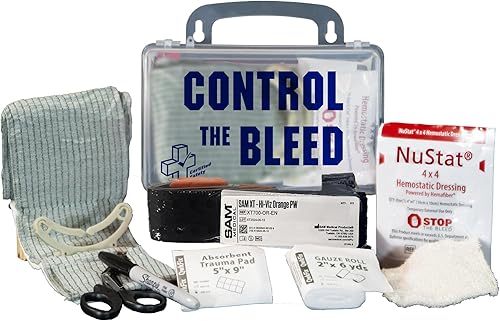 Certified Safety Mfg - Kit de control de sangrado – 10 piezas fabricado en Estados Unidos para controlar el sangrado con torniquete, gasa, vendaje