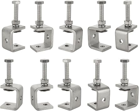 10PCS Small C Clamps for Woodwork 30mm, Metal C Clamp, Heavy Duty Welding Clamp, Stainless Steel Clamps Tiger Clamp for DIY Woodworking, Welding, Cabinetry