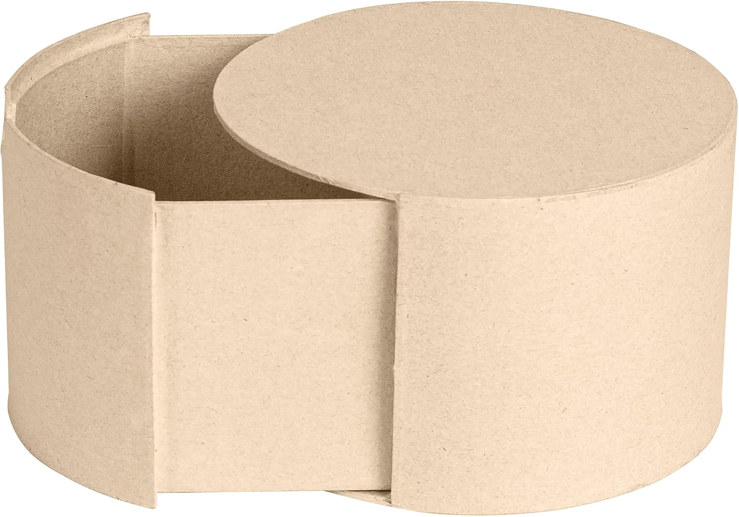 Décopatch BT087C - A Brown Papier Mache Stand 16 x 16 x 10 cm Round Box with Drawer