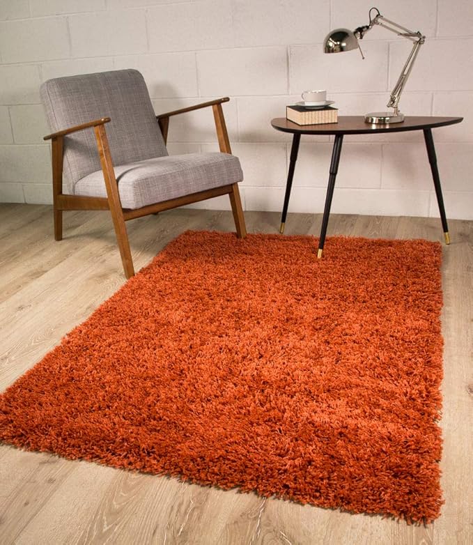 The Rug House Ontario Luxurious Easy Clean Soft Cheap Terracotta Orange