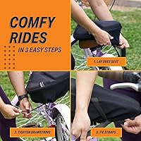 Vista 5 de Bikeroo Cojín Cómodo para Asiento de Bicicleta - Cubierta de Gel Acolchada para Ejercicio, Bicicletas de Montaña y Carretera, Ajuste Universal