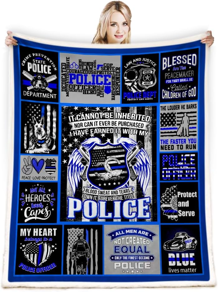 Y·JIANG Police Gifts Blanket, Police Retirement Birthday