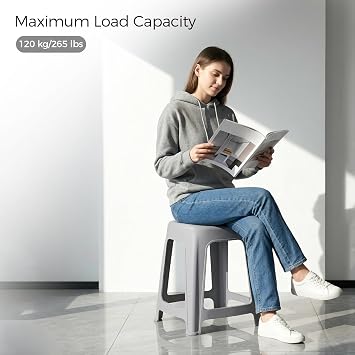 12 Pack Stackable Stools - 18 Standard Height Stackable Stool | Lightweight Durable Office Classroom Chair Easy Store Flexible Seating | Multipurpose Nesting Stools for Home Office School