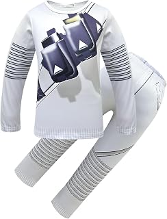 Kid Boys Game DJ Costume Unisex Long Sleeve Tee and Pant Cotton Outfit Set