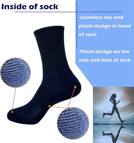 Vista 3 de Hycome 4 pares de calcetines deportivos para correr de pantorrilla, calcetines acolchados transpirables para hombres y mujeres