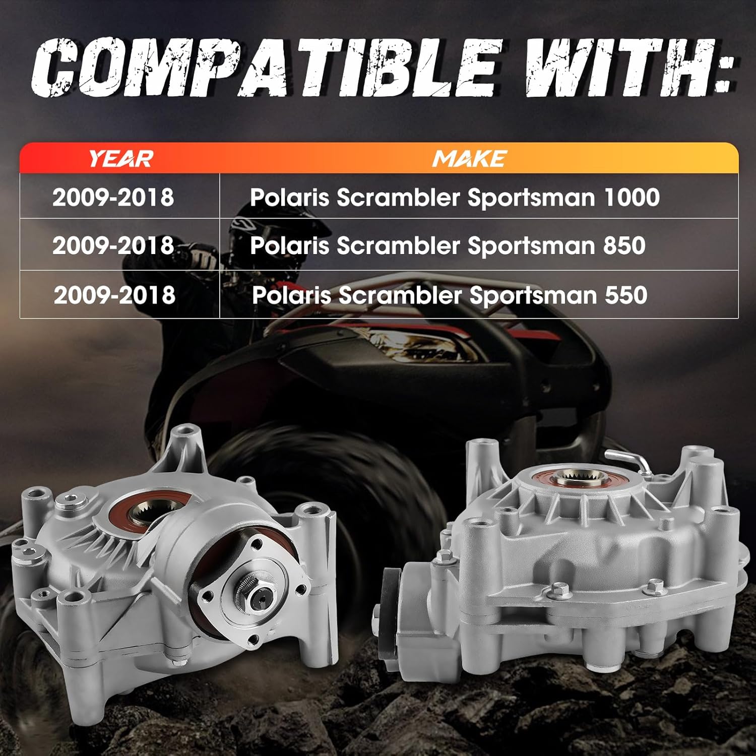 Differential Assembly Fit for Polaris Scrambler Sportsman 1000 850 550 2009-2018, OE 1332492, 1332802, 1332914