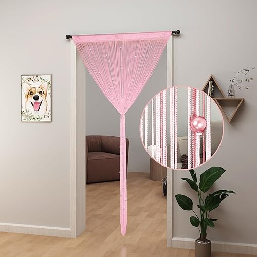 Miniatura 2 de YIIBAII Cortinas de cuentas con cuentas para puertas, cristales adecuados para decoración de interiores y divisiones, cortinas hippy de armario