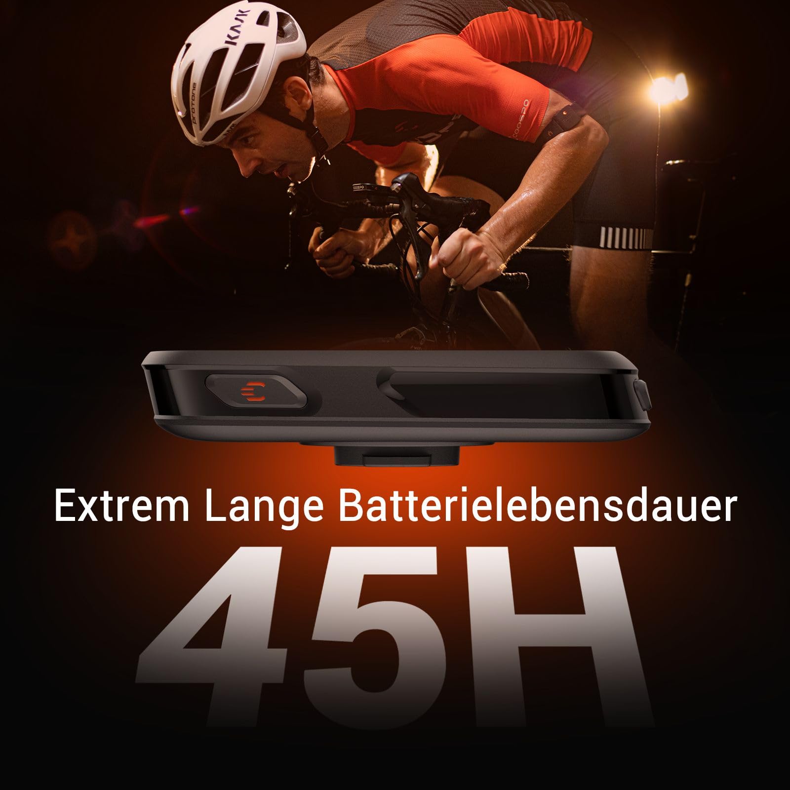 COOPSO CS500 Wireless Bicycle Computer, 2.6 Inch LCD GPS Speedometer Bicycle Navigation Wireless, Bluetooth/ANT+ Ahrrad Computers, Waterproof IPX7, Support Bike Radar & 45H Battery Life