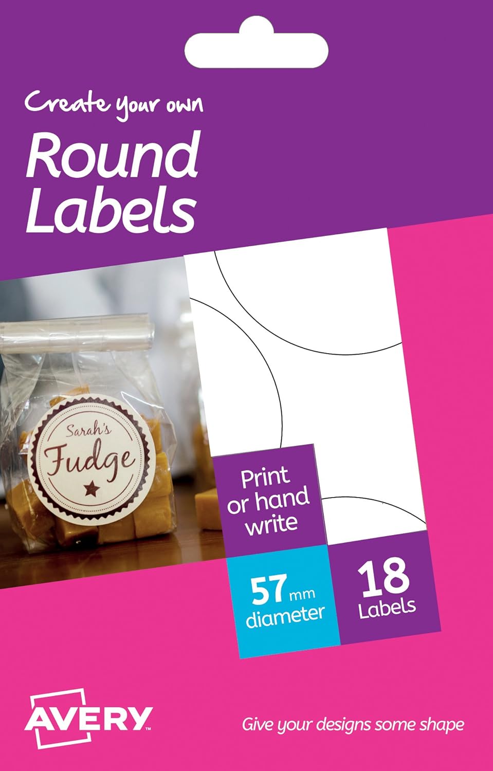 Avery Round Create Your Own Removable Label White (Pack of 18