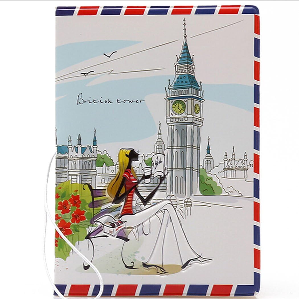 Hibelief Passport Holder Bag Cover Stamp Skull Wallet Card Case (Yellow)