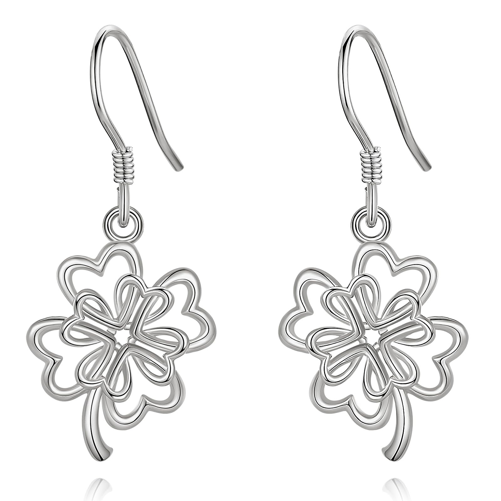 INFUSEU Sterling Silver Irish Jewelry for Women Girls, Celtic Witches Knot Dangle Earrings