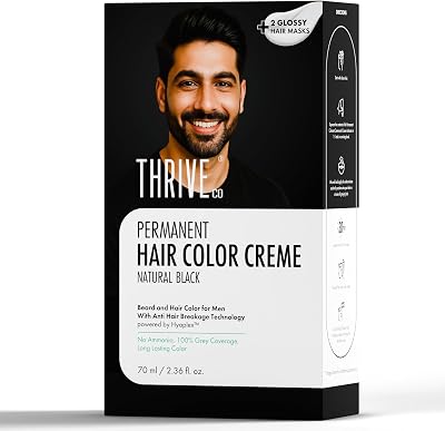 Permanent Hair Colour Creme | 100% Grey Hair Coverage | No Ammonia | Long-Lasting, Damage-Free, Softer & Shinier hair | With Hyaplex™ Bond Technology for All Hair Types | For Men | Natural Black | 70 ml