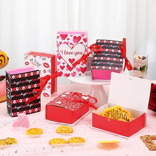 Miniatura 5 de Outus 24 cajas pequeñas para dulces de panadería para el día de San Valentín, corazones, galletas, magdalenas, pastelería, caja de chocolate para