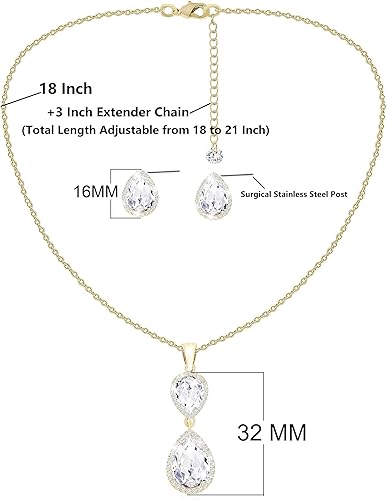 Miniatura 4 de Juego de joyas de dama de honor para boda de 4, 6, 8, oro rosa, plata, collar de dama de honor, joyería de regalo, regalo de propuesta de dama de