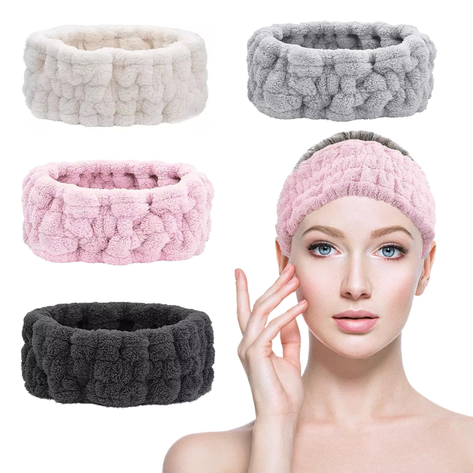 Fascia Per Capelli Con Fiocco In Flanella Traziewell - Elastica Per Doccia, Yoga, Cura Della Pelle, Donna