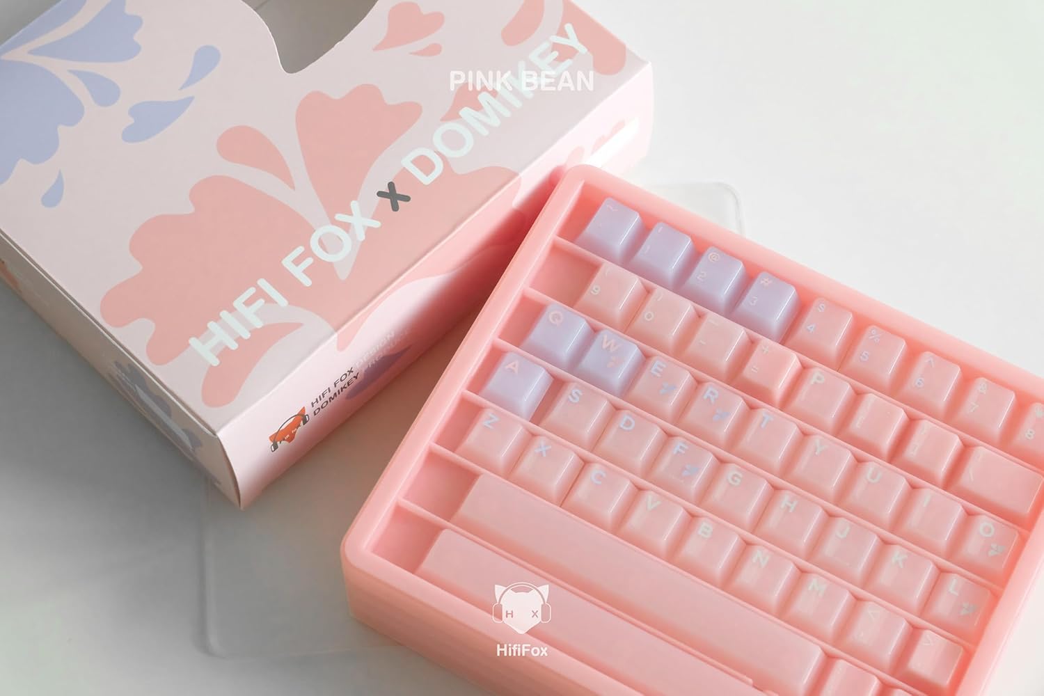KPREPUBLIC Hififox Pink Bean Keycap UV Screen Printing Cherry Profile Greenbean keycap for mx Keyboard 87 104 xd64 BM60 BM65 BM68 BM80 (Hfox Pink Bean Keycap x1)