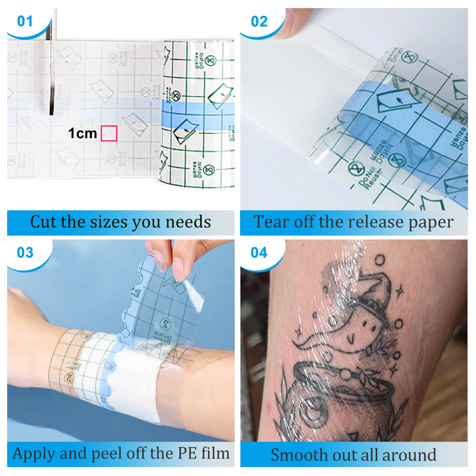 Tattoo Second Skin Film - 3 Rolls Waterproof Protection -3