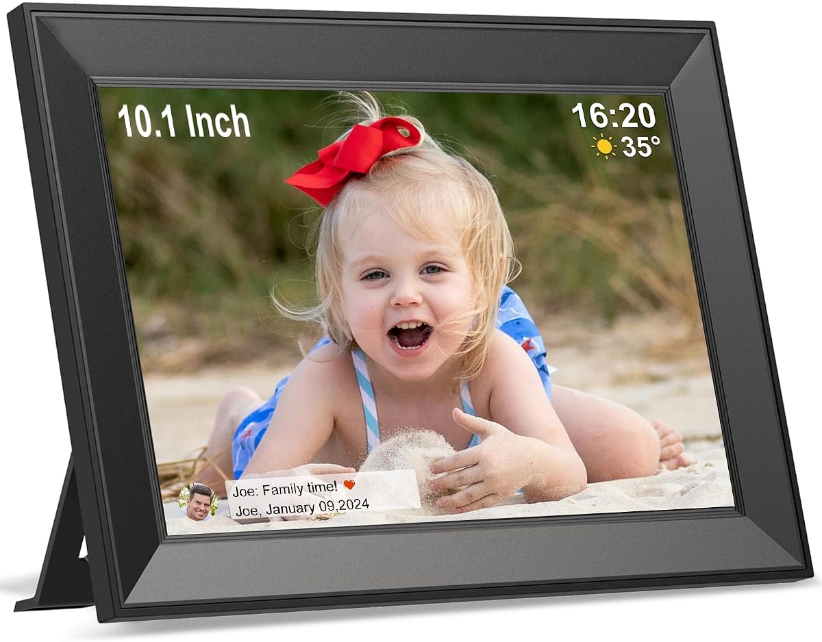 Marco de Fotos Digital, Marco de Fotos Digital WiFi de 10,1 Pulgadas Configuración fácil Inteligente | Pantalla táctil electrónica HD, rotación automática, vídeo fácil de usar es el mejor regalo para mujeres madre