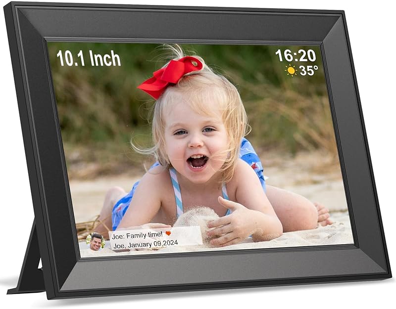 Marco de Fotos Digital, Marco de Fotos Digital WiFi de 10,1 Pulgadas Configuración fácil Inteligente | Pantalla táctil electrónica HD, rotación automática, vídeo fácil de usar es el mejor regalo para mujeres madre