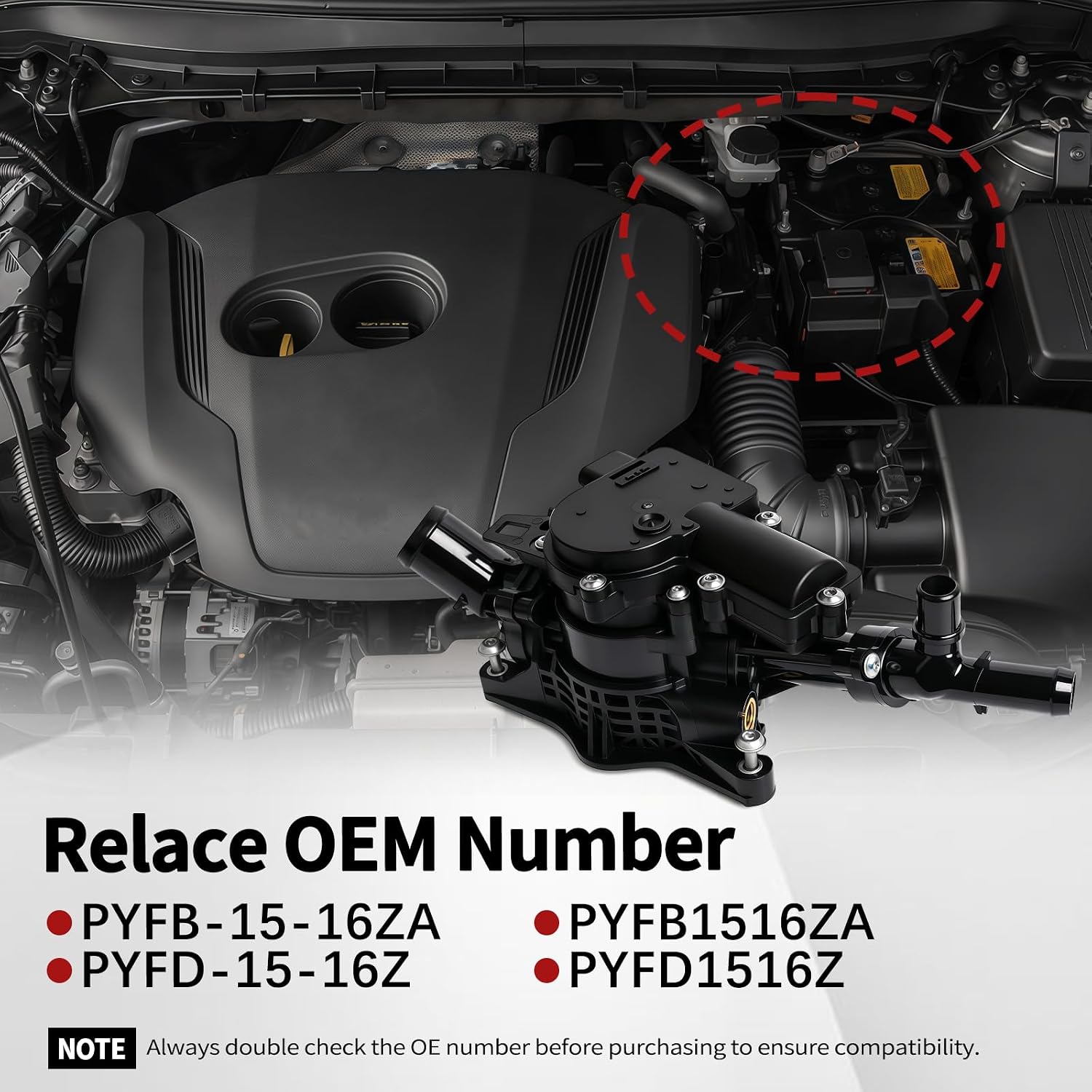 Engine Coolant Control Valve Fit for Mazda 3 2019-2023 Mazda 6 2018-2021 CX-5 2018-2023 CX-3 2019-2021 CX-30 2020-2022 HVAC Heater Control Valve Replaces PYFD-15-16ZA PYFB-15-16ZA PYFD-15-16Z