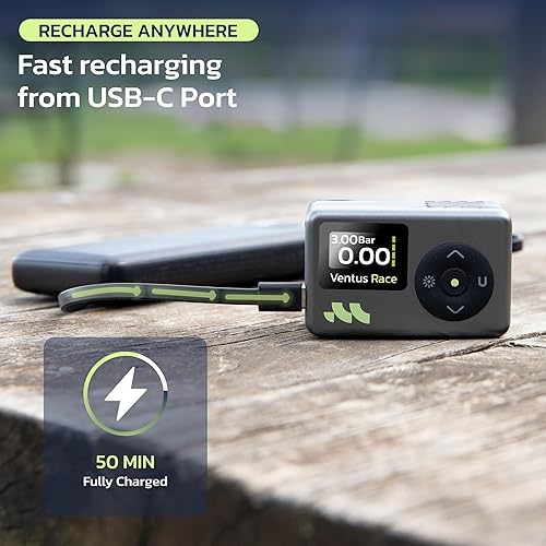 Miniatura 8 de Bomba de bicicleta portátil con medidor de presión digital, bomba de aire recargable de 120 PSI para bicicleta de carretera, bicicleta de montaña,