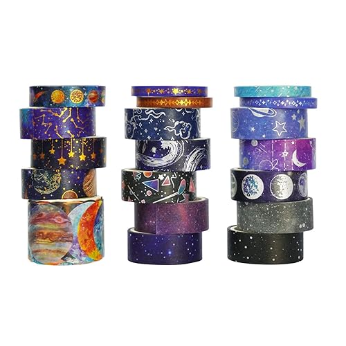Juego de 19 rollos de cinta washi, cintas adhesivas Washi de lámina dorada para diario de viñetas, cinta decorativa a granel para álbumes de