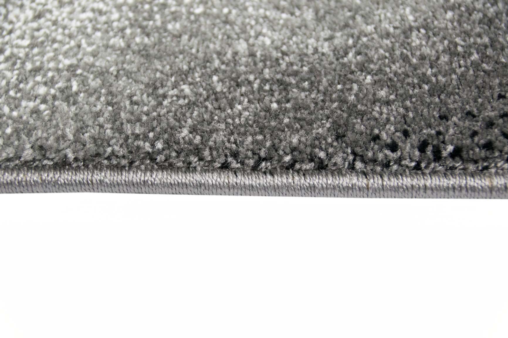 Teppich-Traum Kurzflor Teppich Karo-Patchwork Grau Schwarz Weiß 80x300 cm | Pflegeleicht, schmutzabweisend, strapazierfähig und OEKO-TEX geprüft, Konturenschnitt, für Fußbodenheizung & Wohnbereich