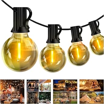 Catena Luminosa Solare Fiflying G40, 17 Metri/56ft, 24 Luci, Per Esterno