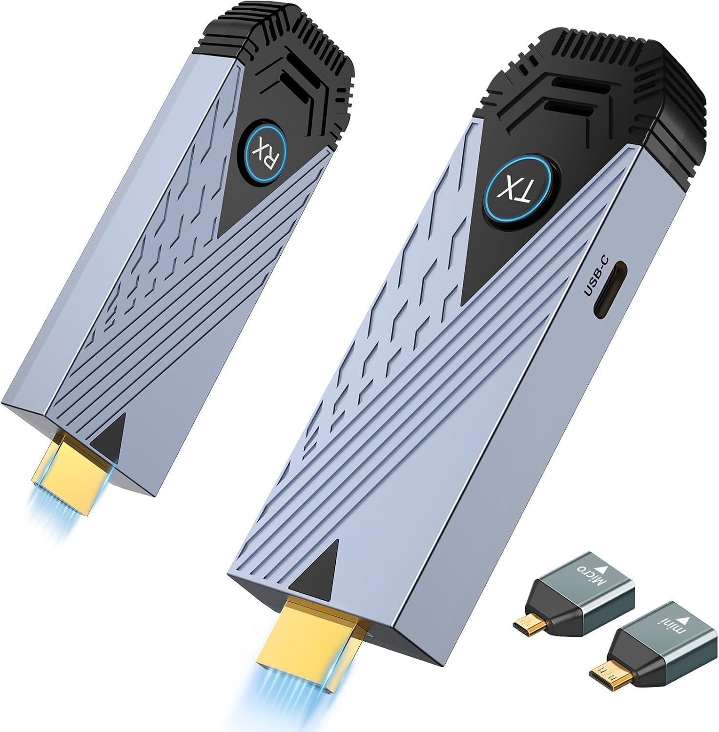 Wireless HDMI Transmitter and Receiver, 2.4/5GHz Wireless HDMI Extender, Wireless HDMI Adapter Wireless HDMI Dongle for Streaming from Camera, DSLR, PC, Laptop to TV/Projector/Monitor